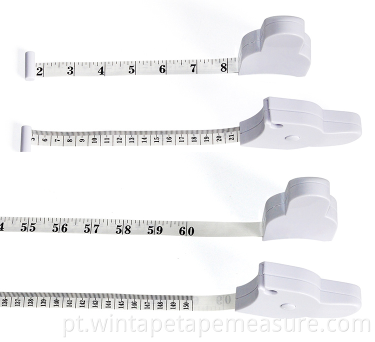 Fita métrica de 60 polegadas 150 cm braços cintura corpo com botão de pressão